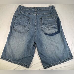 VINTAGE ReVerb Men Jean Shorts 36 Baggy Streetwear Y2K Hiphop